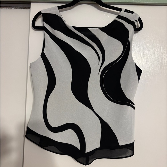 R&M Richards Monochrome Swirl Women's Blouse - Picture 4 of 4